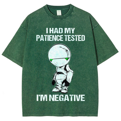 I Had My Patience Tested I'm Negative Vintage Distressed T-shirt