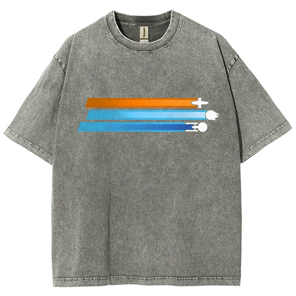 Space Racing Stripes Vintage Distressed T-shirt