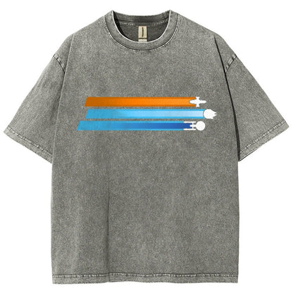 Space Racing Stripes Vintage Distressed T-shirt