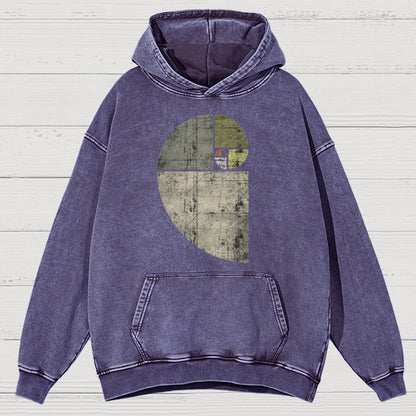 Distressed Fibonacci Spiral Geek Graphic Vintage Distressed Hoodie