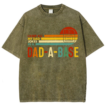 I Keep All My Dad Jokes In A Dad-a-base Vintage Distressed T-shirt