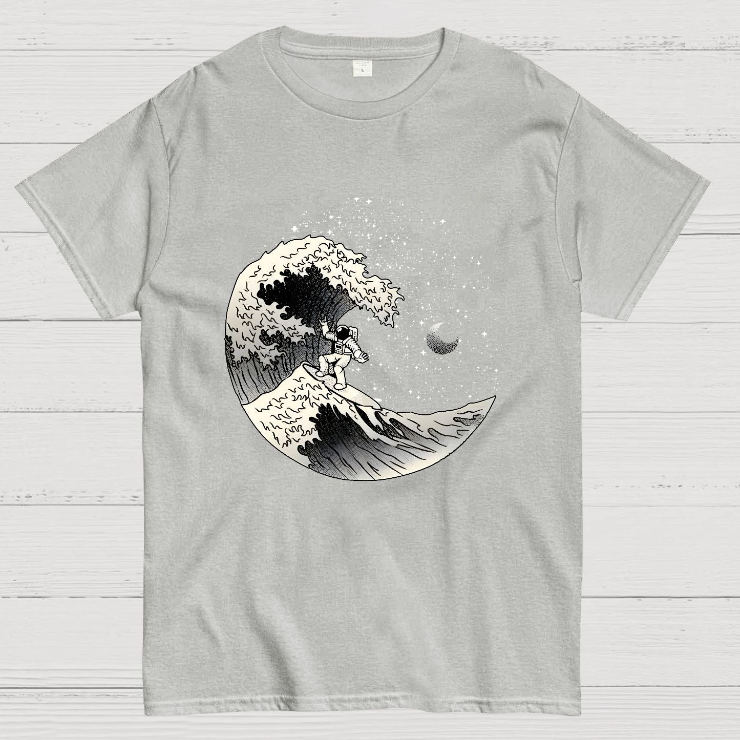 Astronaut Surfing Kanagawa Wave by Tobe Fonseca Geek T-Shirt