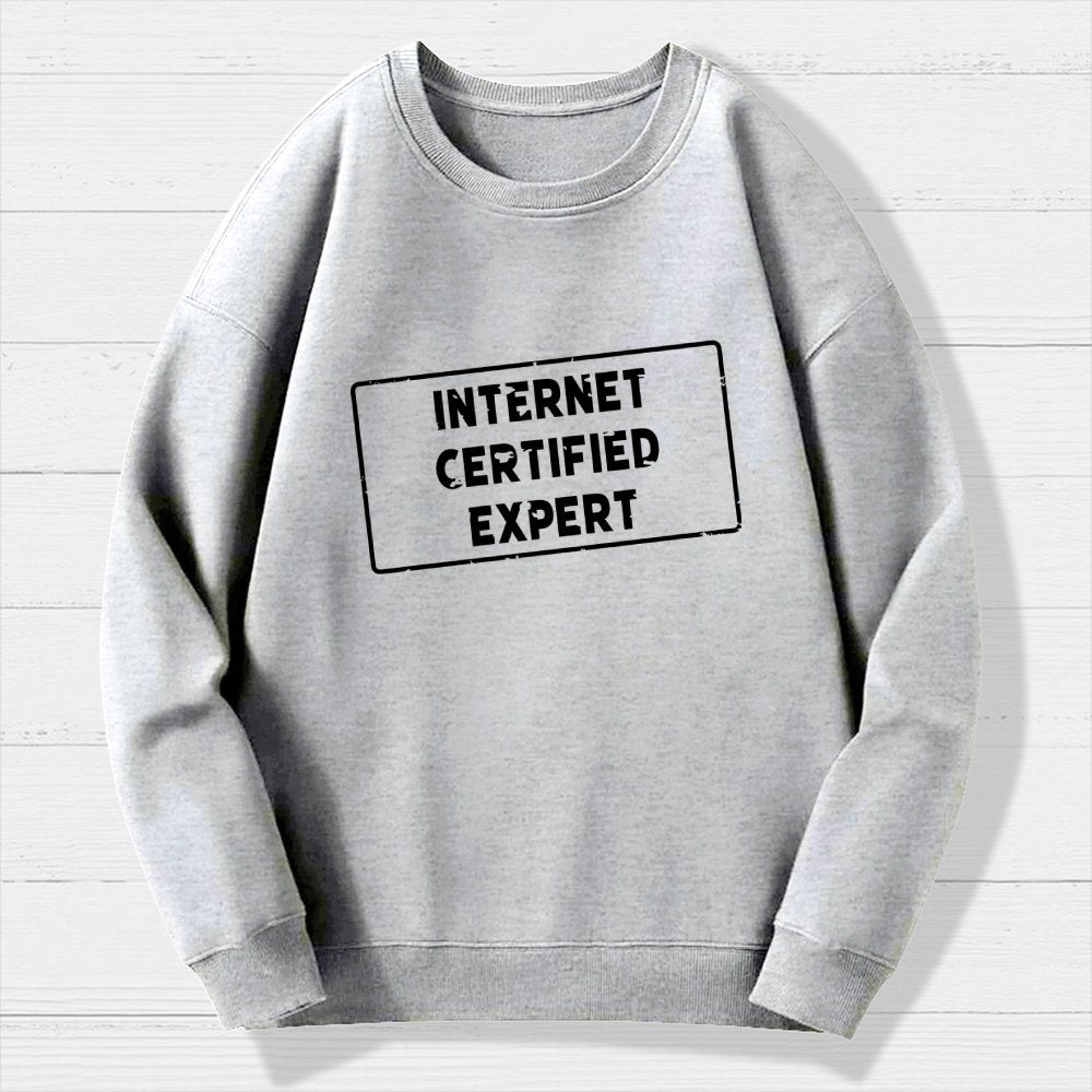 Internet Certified Expert Geek Cotton Sweatshirt