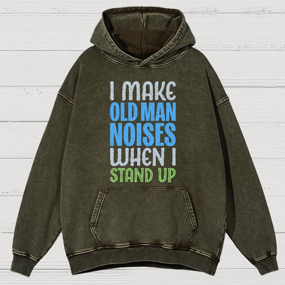Old Man Noises Vintage Distressed Hoodie