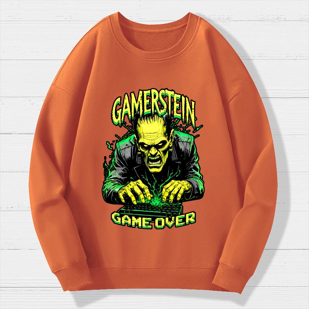 Gamerstein Game Over Funny Halloween Geek Cotton Sweatshirt
