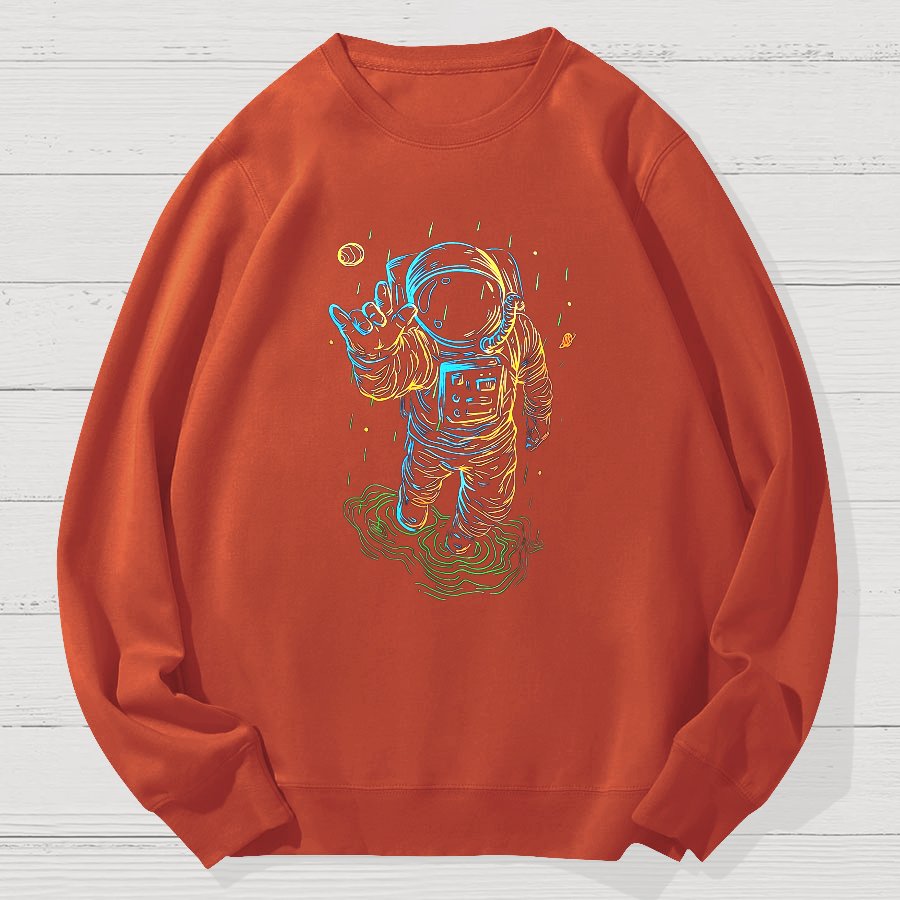 Travel In Space Funny Geek Cotton Sweatshirt