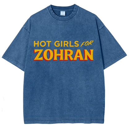Hot Girls For Zohran Vintage Distressed T-shirt