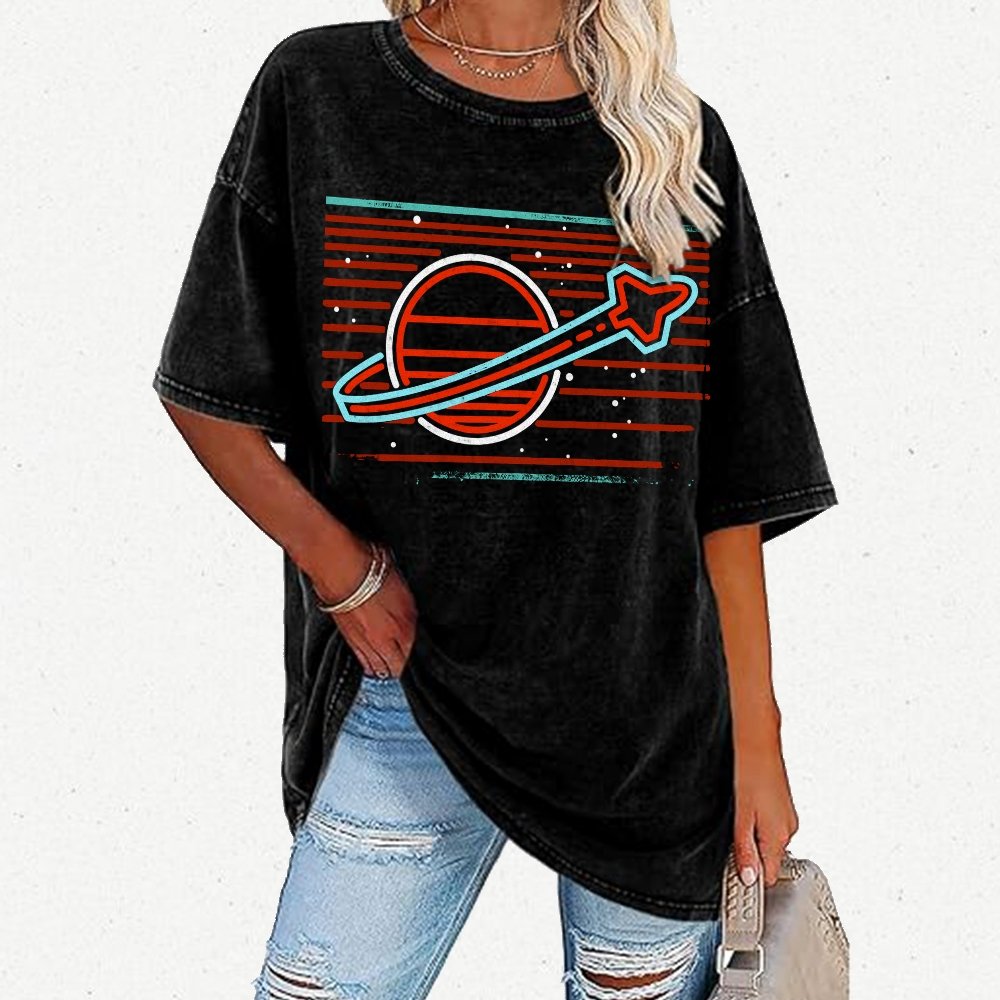 Retro Space Launch Vintage Distressed T-shirt