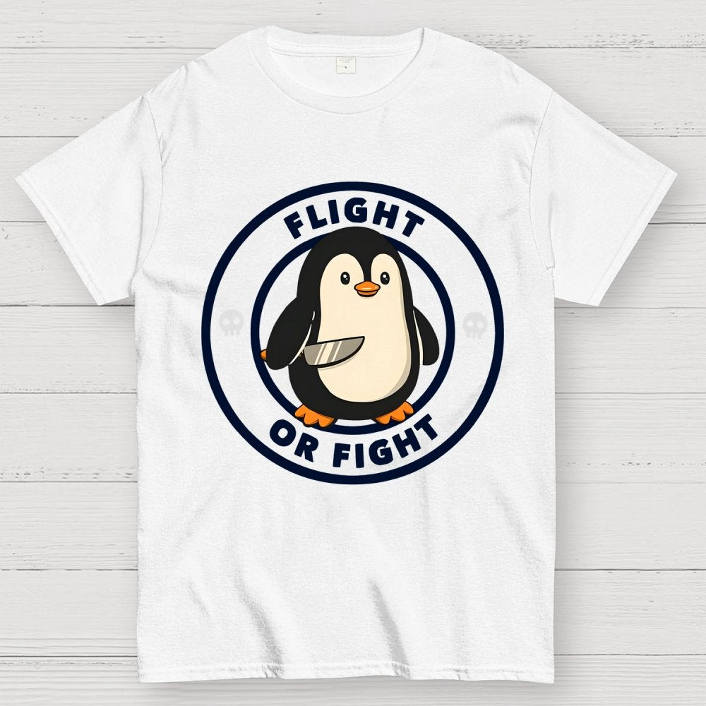 Flight or Fight Penguin Geek T-Shirt