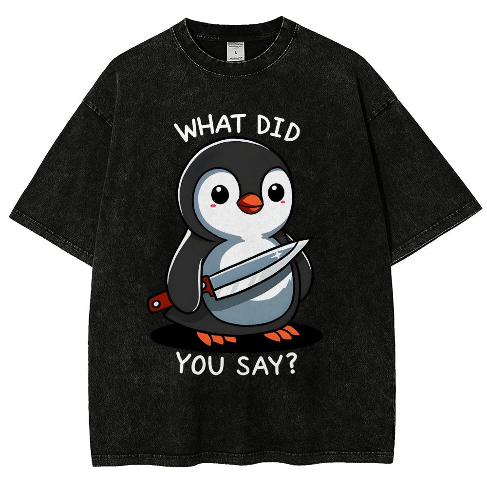 What Did You Say？Vintage Distressed T-shirt