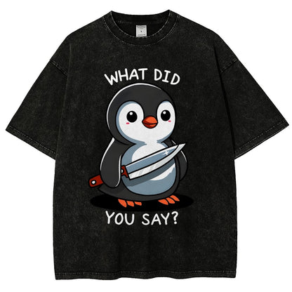 What Did You Say？Vintage Distressed T-shirt