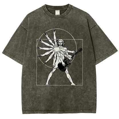 Vitruvian Man Vintage Distressed T-shirt