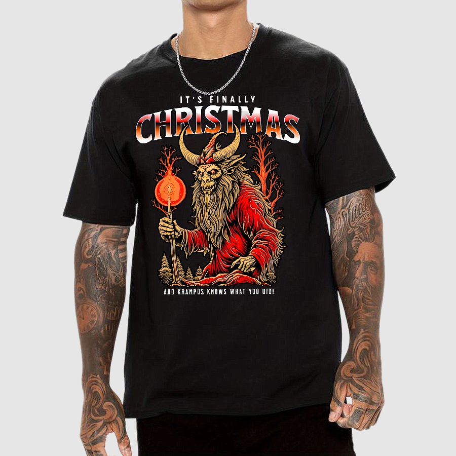 It's Finally Christmas And Krampus Knows What You Did Geek T-Shirt