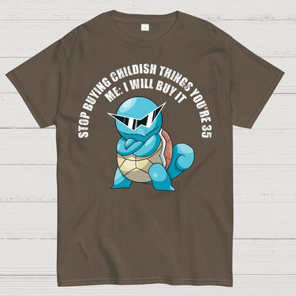 "Stop Buying Childish Things You're 35" funny Geek T-Shirt