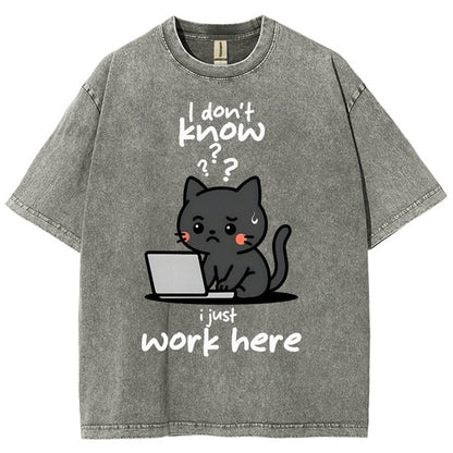 I Just Work Here Vintage Distressed T-shirt