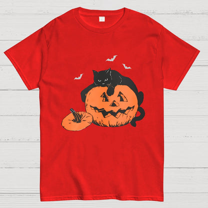 Black Cat Halloween Geeky T-Shirt