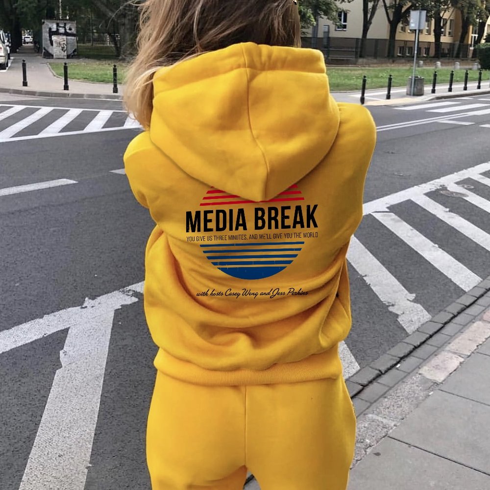 Media Break Printed Back Unisex Cotton Hoodie