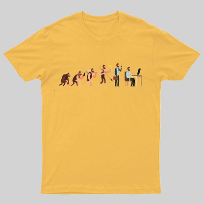 Human evolution From monkey to businessman and computer user Geeky T-Shirt
