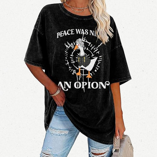 Peace Was Never An Opion Vintage Distressed T-shirt
