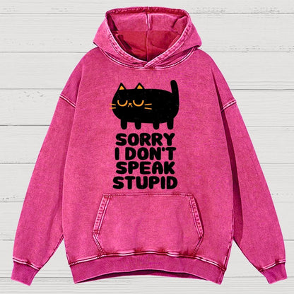 I Don't Speak Stupid Vintage Distressed Hoodie