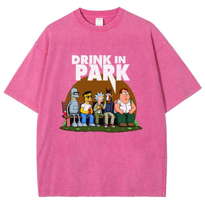 Drink in Park Vintage Distressed T-shirt