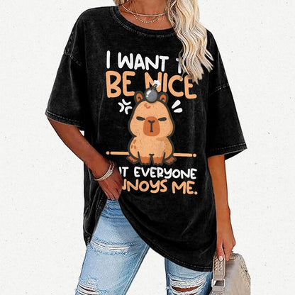 Capy Wants To Be Nice Vintage Distressed T-shirt