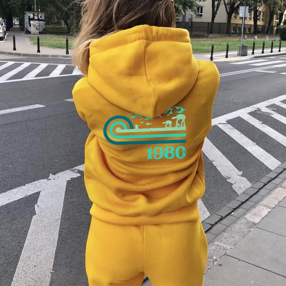 Retro Vintage Base Printed Back Unisex Cotton Hoodie