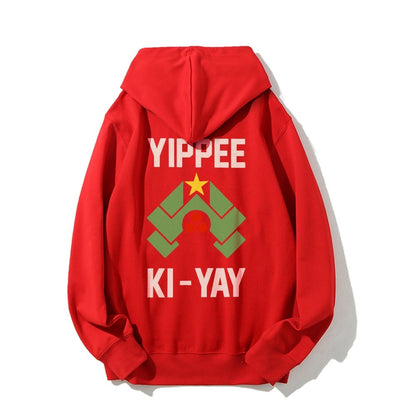 YIPPEE KI-YAY Printed Back Unisex Cotton Hoodie