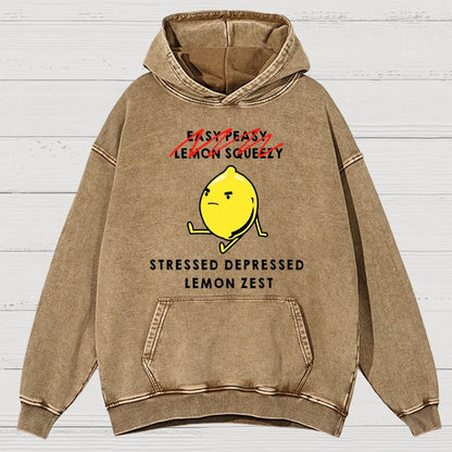 Stressed Depressed Lemon Zest Vintage Distressed Hoodie