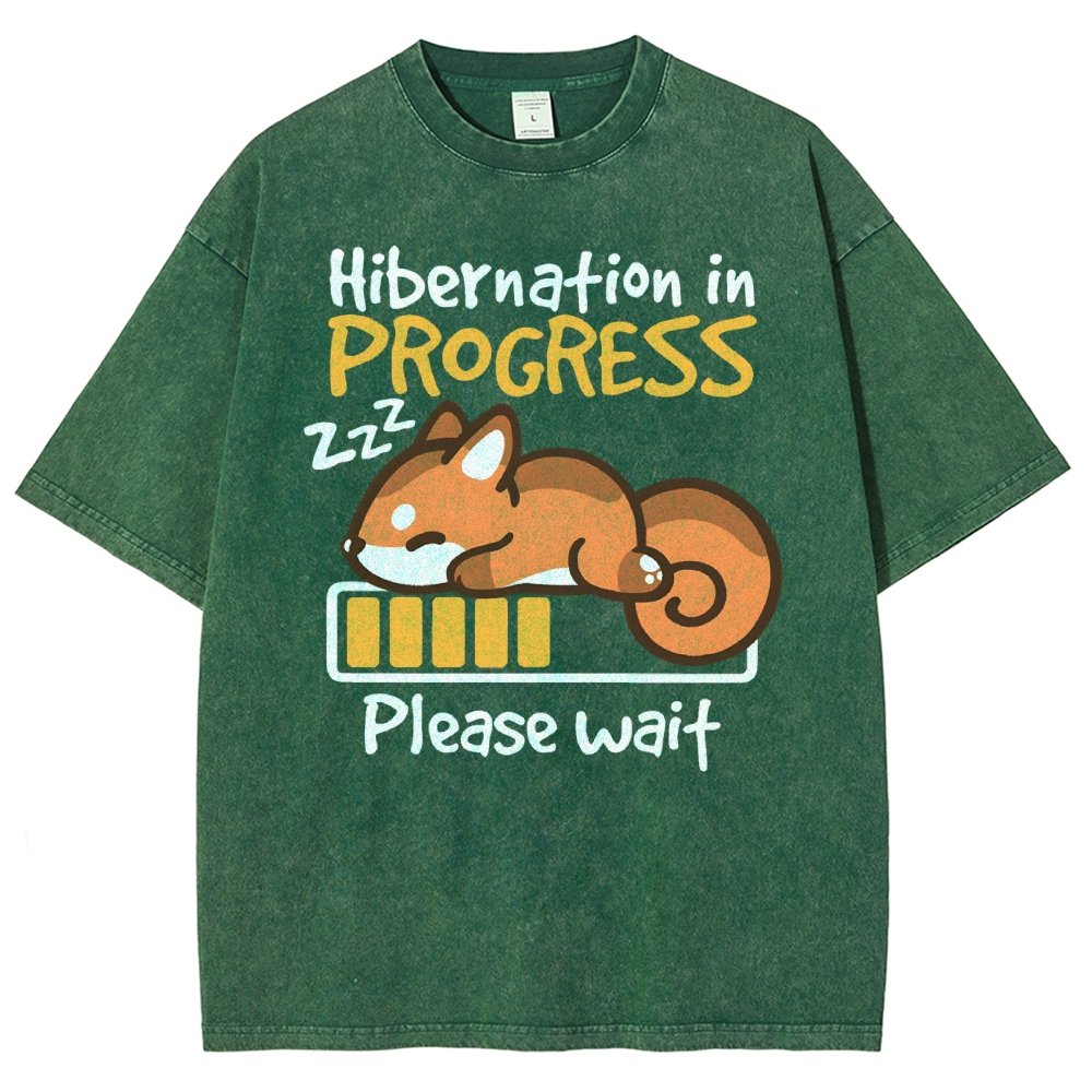 Hibernation In Progress Vintage Distressed T-shirt