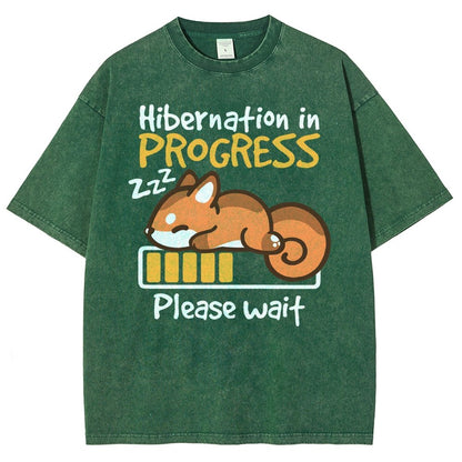 Hibernation In Progress Vintage Distressed T-shirt