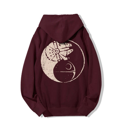 Balancing The Power Geek Printed Back Unisex Cotton Hoodie