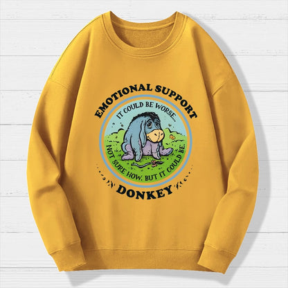 Emotional Support Donkey Geek Cotton Sweatshirt