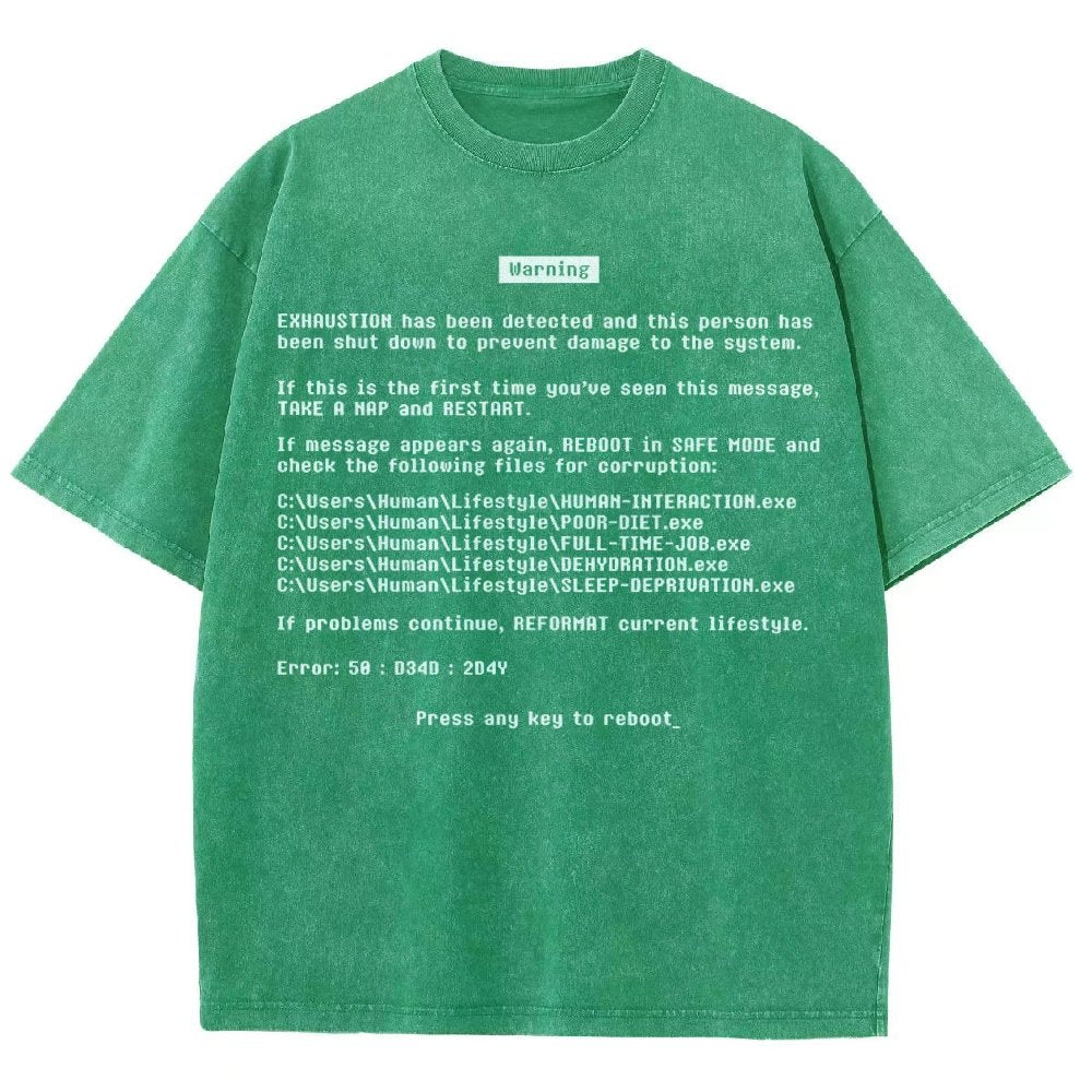 Blue Screen of Exhaustion Vintage Distressed T-shirt
