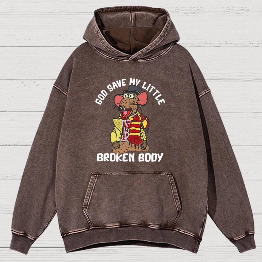 God Save My Little Broken Body Vintage Distressed Hoodie