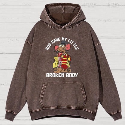 God Save My Little Broken Body Vintage Distressed Hoodie