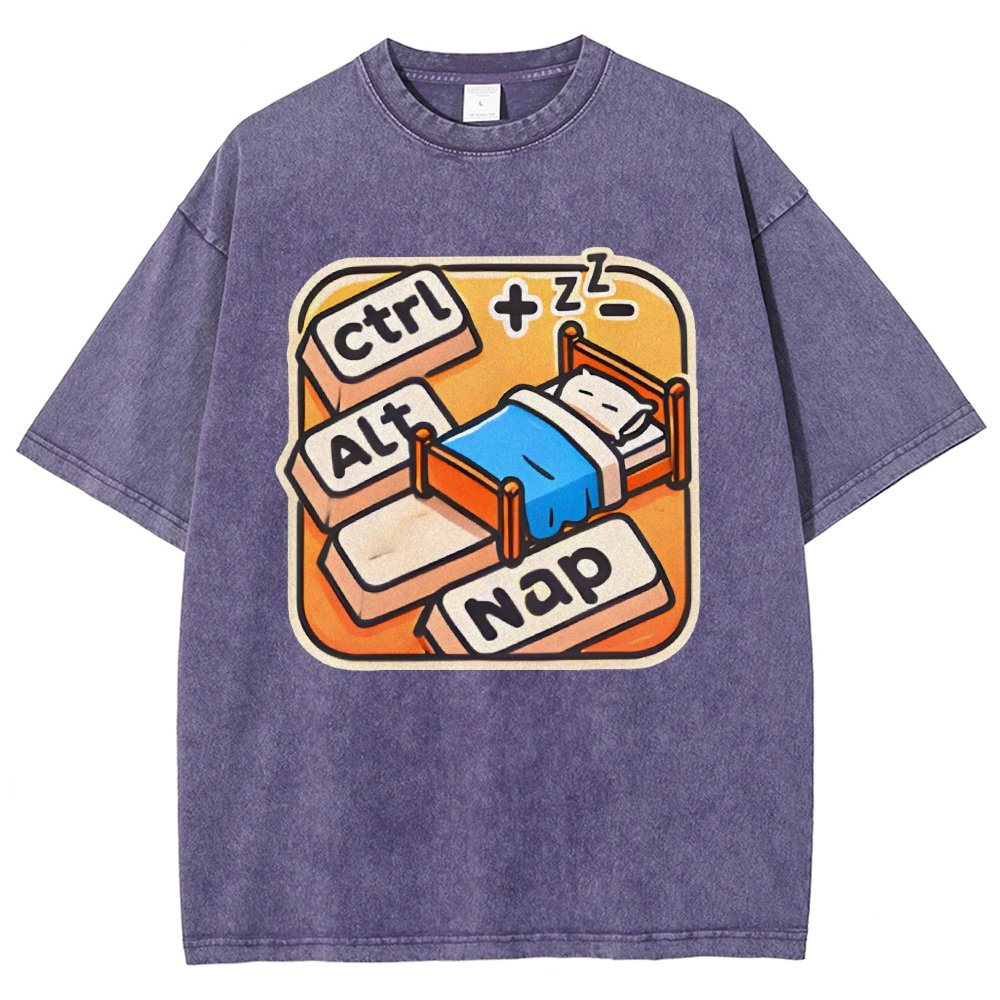 Ctrl+Alt+Nap Vintage Distressed T-shirt