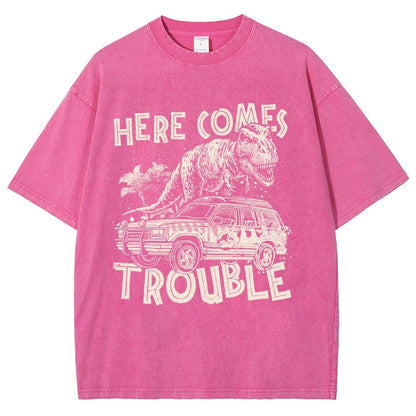 Here Comes Trouble Vintage Distressed T-shirt