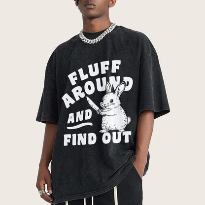 Fluff Around And Find Out Rabbit Vintage Distressed T-shirt