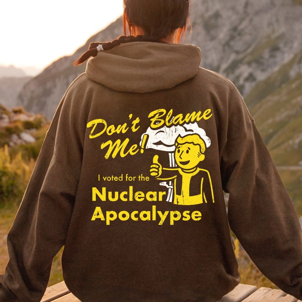 I Voted for the Apocalypse Printed Back Unisex Cotton Hoodie