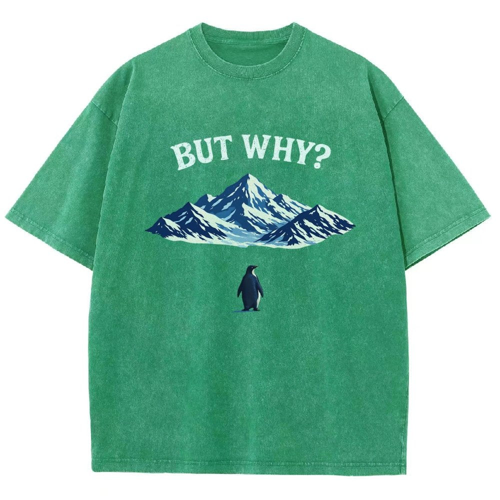 But Why Penguin Vintage Distressed T-shirt