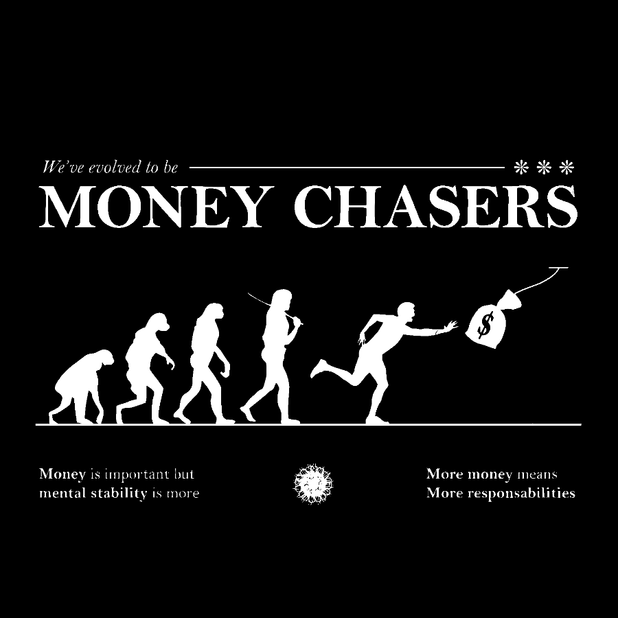 Evolution For Money Complete Design Positive Geek T-Shirt