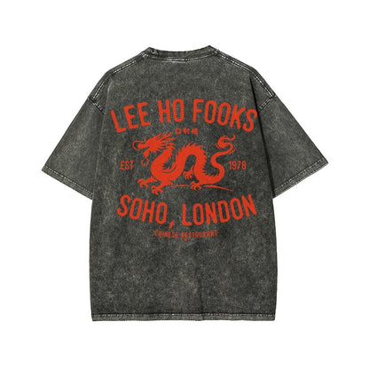Lee Ho Fooks Front And Back Printing Washed T-shirt