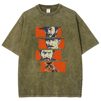 Buono Brutto Cattivo And Cat Vintage Distressed T-shirt