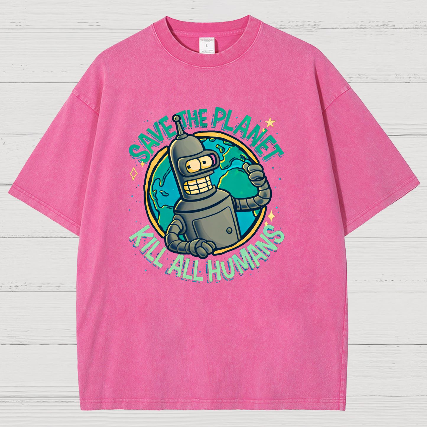 Save The Planet Kill All Humans Vintage Distressed T-shirt