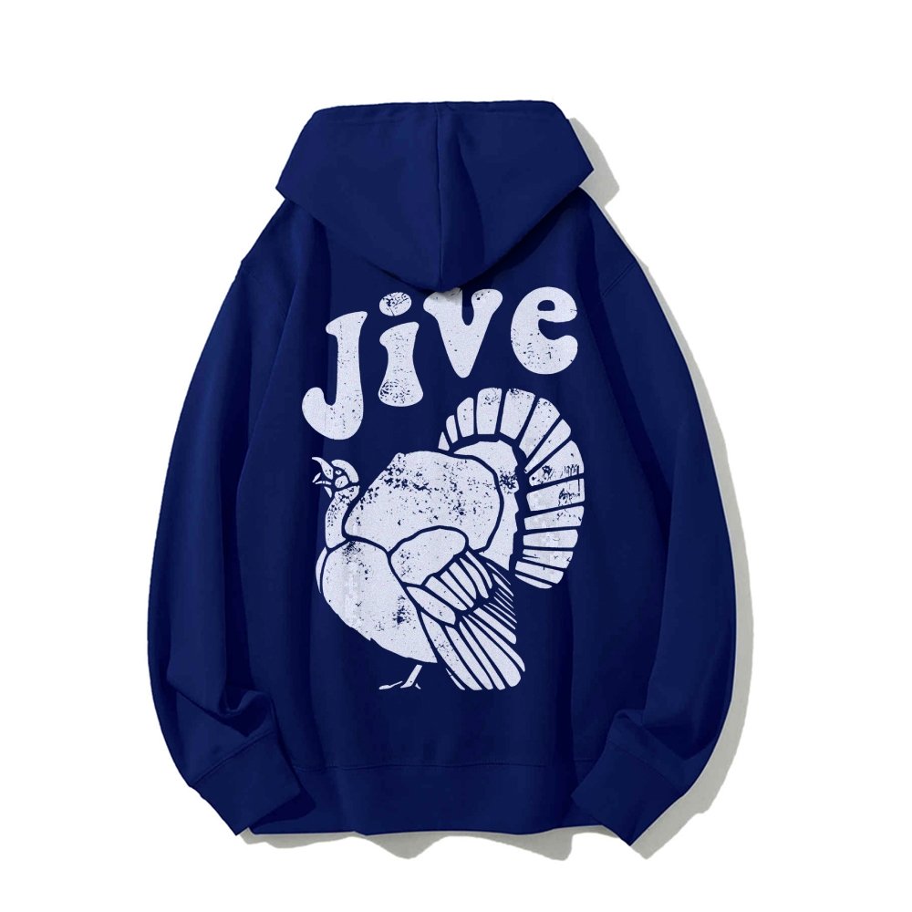Jive Turkey Printed Back Unisex Cotton Hoodie