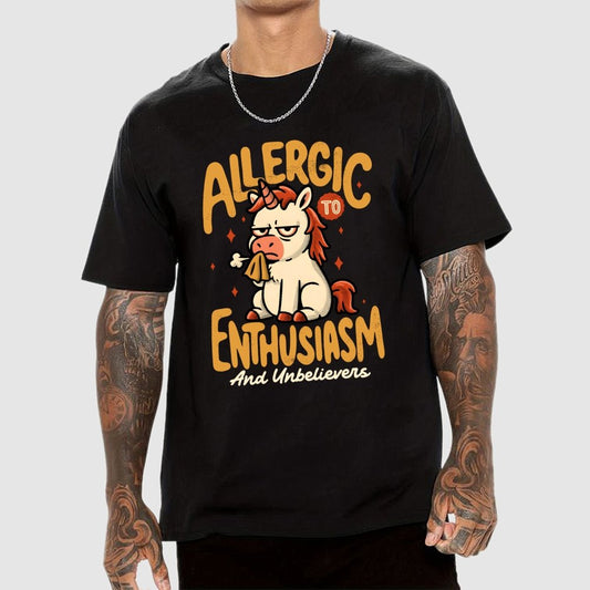 Allergic to Enthusiasm Geek T-Shirt