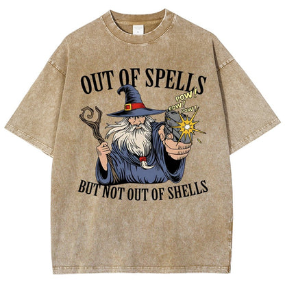 Out of Spells but Not Out of Shells Vintage Distressed T-shirt