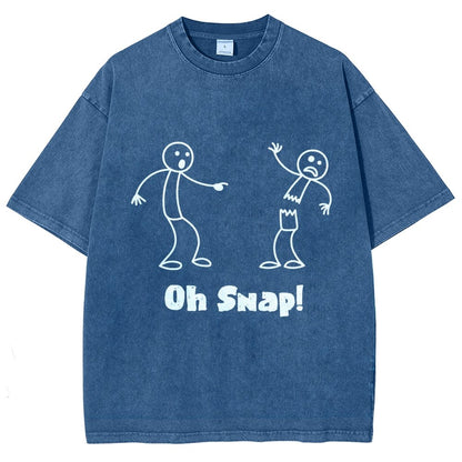 Oh Snap Funny Stick Figure Slogan Saying Vintage Distressed T-shirt