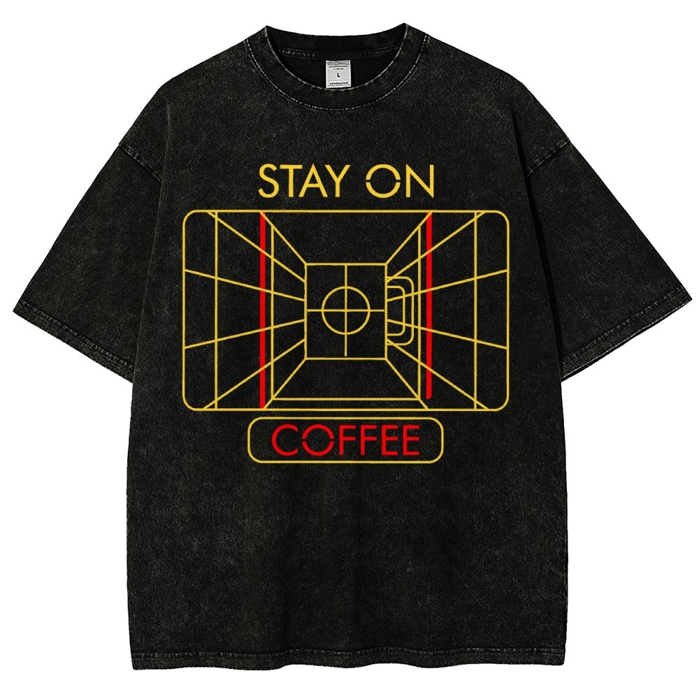 Stay On Coffee Vintage Distressed T-shirt